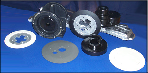 Powder coated metal components